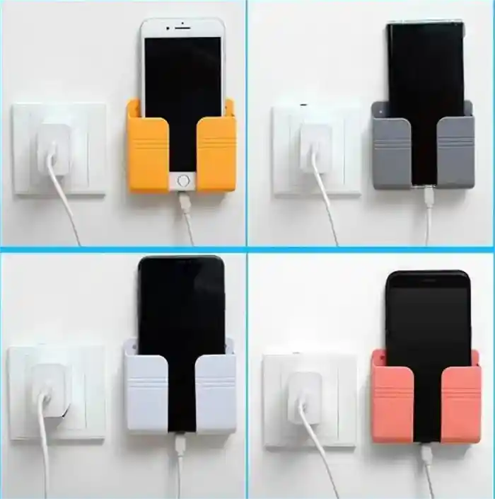 Wall Phone Holder Phone Holder Wall Mounted, Damage-Free Wall Mount for Smartphones, Cellphone Stand Charging Holder